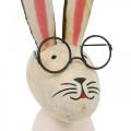 Floristik24 Decoração de Páscoa, coelho com óculos, decoração de primavera, coelho de metal, decoração de mesa