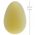 Floristik24 Ovo de Páscoa para decoração ovo amarelo claro flocado 20cm