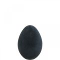 Floristik24 Ovo de Páscoa para decoração ovo de plástico preto flocado 20cm