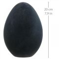 Floristik24 Ovo de Páscoa para decoração ovo de plástico preto flocado 20cm