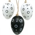 Floristik24 Ovos de páscoa com anéis e bolinhas, decoração de primavera, decoração de páscoa monocromática 6 peças
