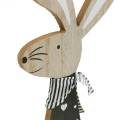 Floristik24 Coelhinho da Páscoa em preto e branco Decoração da Páscoa Figura de coelho de madeira conjunto de 2