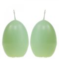 Floristik24 Velas de Páscoa forma de ovo, velas de ovo Verde Páscoa Ø4.5cm A6cm 6uds