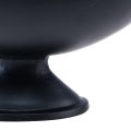 Floristik24 Tigela oval com base em metal preto e aspecto fundido 30x16x14,5cm