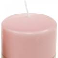 Floristik24 Vela pilar PURO 90/70 vela de cera natural rosa decoração sustentável vela