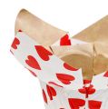 Floristik24 Pote de papel com corações Ø10cm H8cm branco-vermelho 8pcs