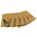 Floristik24 Saco de presente Saco de papel de Páscoa coelhinho marrom 16×6,5×20cm 6 pçs