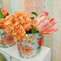 Floristik24 Vaso para plantas oval vintage com decoração de mola de metal 27,5 cm