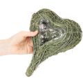 Coração de planta natural para arranjos florais com folha metálica, 25 cm | Floristik24.pt