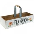 Floristik24 Caixa de plantas, decoração de flores, caixa de madeira para plantio, caixa de flores look nostálgico 41,5×16cm