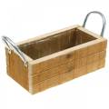 Floristik24 Caixa de plantas de madeira com alças 23,5×12cm caixa de madeira natural