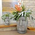 Floristik24 Cabeça de planta Moai busto cinza Alt.28cm