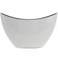 Floristik24 Tigela para plantas Tigela decorativa oval Jardiniere creme branco 24×10×15cm