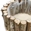 Floristik24 Taça para plantas decoração em madeira casca redonda Ø34/24cm conjunto de 2