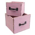 Floristik24 Gaveta de plantas caixa de plantas madeira rosa 12,5/16 cm conjunto de 2