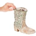 Vaso de flores, bota de cowboy, planta, sapato, estampa floral vintage, 24 cm | Floristik24.pt