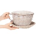 Cesta decorativa com pires, grande, para decoração de mesa, 34 cm | Floristik24.pt