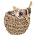 Floristik24 Cesta de coruja trançada à mão para decoração de peitoril de janela, 18 cm