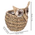 Cesta de coruja trançada à mão para decoração de peitoril de janela, 18 cm | Floristik24.pt