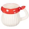 Floristik24 Caneca de cerâmica com decoração de cogumelo amanita muscaria, 10 cm