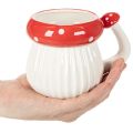 Caneca de cerâmica com decoração de cogumelo amanita muscaria, 10 cm | Floristik24.pt