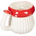 Caneca de cerâmica com decoração de cogumelo amanita muscaria, 10 cm | Floristik24.pt