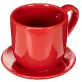 Floristik24 Xícara decorativa grande com pires, ideal para usar como vaso de plantas, 17 cm