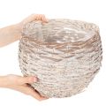 Cesto redondo trançado, cesto decorativo grande para plantio, 23 cm | Floristik24.pt