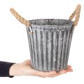 Vaso de metal para plantas, vaso decorativo com alças, floreira, cachepô Ø16,5cm | Floristik24.pt