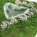 Floristik24 Almofada de plantas musgo e cones de coração, lavados de branco 25 × 25 cm