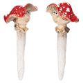 Floristik24 Conjunto de 2 figuras decorativas de cogumelo Amanita muscaria, menina e menino, com rosto, 13 cm.
