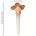 Conjunto de 2 figuras decorativas de cogumelo Amanita muscaria, menina e menino, com rosto, 13 cm. | Floristik24.pt