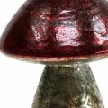 Floristik24 Deco cogumelos vidro vermelho vintage decoração de outono Ø9cm A13,5cm 2uds