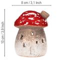 Casa de Cogumelo com Farol, Figura Decorativa de Amanita muscaria com Chaminé, 10cm, 2 peças | Floristik24.pt