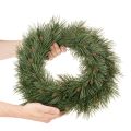 Coroa artificial de ramos de pinheiro com pequenas pinhas, 40 cm | Floristik24.pt