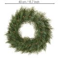 Coroa artificial de ramos de pinheiro com pequenas pinhas, 40 cm | Floristik24.pt