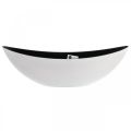 Floristik24 Deco bowl oval branco, vaso de plantas preto vaso de plantas 55cm