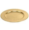 Prato de plástico Ø33cm dourado com efeito folha de ouro | Floristik24.pt