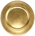 Floristik24 Prato de plástico Ø33cm dourado com efeito folha de ouro