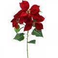 Floristik24 Flor de haste vermelha de poinsétia artificial 3 flores 85 cm