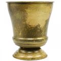 Vaso vintage de metal para copo em latão Ø17cm Alt.19cm | Floristik24.pt