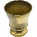 Vaso vintage de metal para copo em latão Ø17cm Alt.19cm | Floristik24.pt