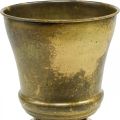 Vaso vintage de metal para copo em latão Ø17cm Alt.19cm | Floristik24.pt