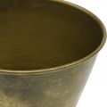 Vaso vintage de metal para copo em latão Ø11,5cm Alt.13,5cm | Floristik24.pt