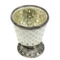 Floristik24 Cálice de vidro Tealight, prata do agricultor, Alt.9cm