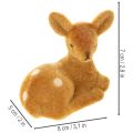 Conjunto de 6 estatuetas decorativas de cervo reclinado para decoração de mesa, 8 cm. | Floristik24.pt