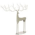 Floristik24 Escultura decorativa de veado com grandes chifres, estilo moderno em metal, 48 cm