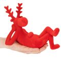 Conjunto de 2 estatuetas decorativas de rena vermelha deitada, design moderno, 24 cm. | Floristik24.pt