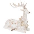 Floristik24 Estatueta decorativa de um veado sentado com chifres, 30 cm