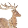 Estatueta decorativa de veado com chifres, para colocar em pé, decoração de Natal, 28 cm | Floristik24.pt